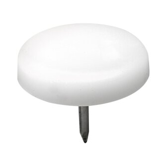 HETTICH Kunststoffgleiter zum Nageln, Ø 25 x 20 mm, Kunststoff/Stahl, weiß