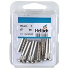 HETTICH Verbindungsschraube M6, 36-50mm, vernickelt, 4 Stück
