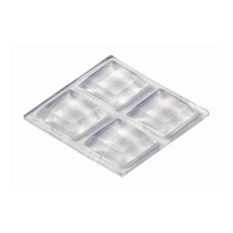 HETTICH Anschlagpuffer, 13 x 13 x 3 mm, selbstklebend, transparent, 12 Stück