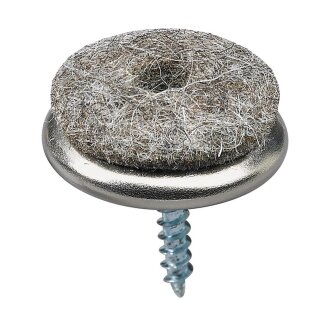 Parkettgleiter 24mm, zum Anschrauben, Metall, 8 Stück