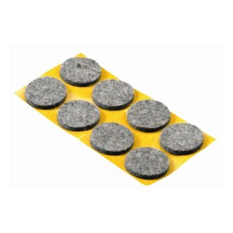 HETTICH Parkettgleiter, Naturfilz, Ø 25 mm, rund, selbstklebend, 16 Stück