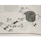 Hettich Verbindungsbeschlag Mittelwand, 20 mm, vernickelt, 8 Stück