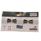 HETTICH Edelstahlknopfset, Ø20mm, 4 Stück