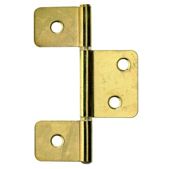 Hettich Lamellentürscharnier, 88 x 29 mm, vermessingt, 2 Stück