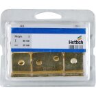 Hettich Lamellentürscharnier, 88 x 29 mm, vermessingt, 2 Stück