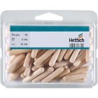 Hettich Holzdübel, Ø 6 x 30 mm, Holz, Buche natur, 50 Stück