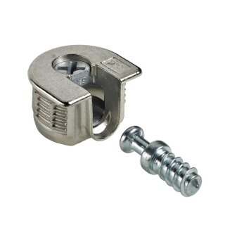 HETTICH Verbindungsbeschlag, Ø 20mm, 20 x 12,5mm, vernickelt, 8 Stück