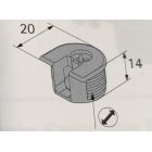 HETTICH Verbindungsbeschlag, Ø 20 mm, 20 x 12,5 mm, vernickelt, 8 Stück
