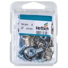 HETTICH Verbindungsbeschlag, Ø 20 mm, 20 x 12,5 mm, vernickelt, 8 Stück