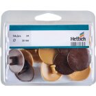 HETTICH Abdeckkappe für Rastex 25, Ø 30 mm, weiß/braun/beige, 24 Stück