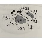 HETTICH Aufschraub-Verbindungsbeschlag Trapez, 15,8 x 40 x 20,5mm, braun, 8 Stück