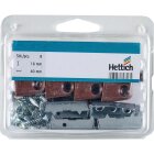 HETTICH Aufschraub-Verbindungsbeschlag Trapez, 15,8 x 40 x 20,5mm, braun, 8 Stück