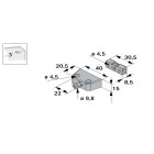 Hettich Trapezbeschlag, 15,8 x 40 x 20,5 mm, vernickelt, 4 Stück