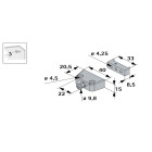 Aufschraub-Verbindungsbeschlag Trapez, 15,8 x 40 x 20,5 mm, Kunststoff, Stahl, verzinkt, weiß, 8 Stück