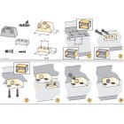 HETTICH Aufschraub-Verbindungsbeschlag Trapez, 15,8 x 40 x 20,5 mm, Kunststoff, Stahl, verzinkt, weiß, 8 Stück