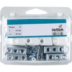 HETTICH Aufschraub-Verbindungsbeschlag Trapez, 15,8 x 40 x 20,5 mm, Kunststoff, Stahl, verzinkt, weiß, 8 Stück
