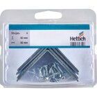 HETTICH Stuhlwinkel, 15 x 40 x 40 x 2 mm, Stahl verzinkt, 4 Stück