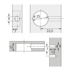 HETTICH Verbindungsbeschlag Rastex, 25/24,5 mm, 8 Stück