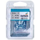 HETTICH Stuhlwinkel, 15 x 40 x 40 x 2 mm, Stahl verzinkt, 8 Stück