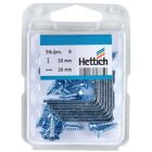 HETTICH Stuhlwinkel, 15 x 30 x 30 x 1,5 mm, Stahl verzinkt, 8 Stück