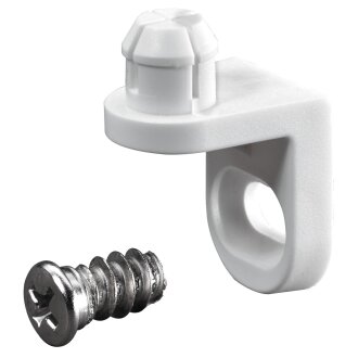 Hettich Rückwandhalter mit Schraube und Muffe, Kunststoff, weiß, 12 Stück