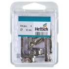 HETTICH Rückwandverbinder, Zinkdruckguss vernickelt, 4 Stück