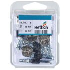 HETTICH Verbindungsbeschlag Rastex, 15/30mm, 8 Stück