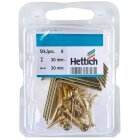 HETTICH Stuhlwinkel, 30 x 30 x 15 mm, vermessingt, 8 Stück