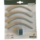 HETTICH 4er Pack Möbelgriffe, BA128, Edelstahl