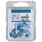 Hettich Stahl-Einschlagmutter mit M10 Gewinde, Ø 12/25 mm, Stahl verzinkt, 4 Stück