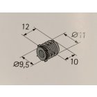 Einschlagmuffe M6/10mm weiß  8 Stück