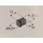 HETTICH Einschlagmuffe, M6/10mm, weiß, 8 Stück
