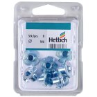 HETTICH Stahl-Einschlagmutter mit Gewinde, M6, Ø9 / 19 mm, Stahl, verzinkt  8 Stück