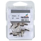 Hettich Glasbodenträger Sekura 8, Ø 5 mm, Zinkdruckguss, Kunststoff, vernickelt, transparent, 8 Stück