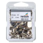 Löffelbodenträger mit Hülse, 8mm verzinkt, 20 Stück
