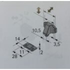 Hettich Rollschnäpper, 19 x 35 x 27 mm, Kunststoff, weiß