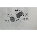 Hettich Magnetschnäpper zum Einbohren, 8 x 14 mm, schwarz, 2 Stück