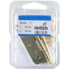 Hettich Zierscharnier, 60 x 40 mm, vermessingt, 2 Stück