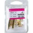 HETTICH Möbelriegel gerade, 13 x 50 mm, vermessingt, 2 Stück