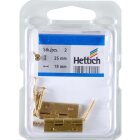 Hettich Scharnier, 25 x 19 mm, Messing matt, 2 Stück