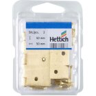 HETTICH Scharnier, 50 x 50 mm, Messing matt, 2 Stück