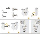 HETTICH Einbohrband für Möbeltüren, 10 x 34 mm, verzinkt, 2 Stück