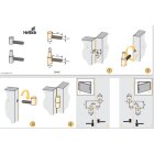 HETTICH Einbohrband für Möbeltüren, 8 x 28mm, vermessingt, 2 Stück