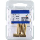 HETTICH Einbohrband für Möbeltüren, 8 x 28mm, vermessingt, 2 Stück