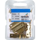Hettich Schmales Scharnier, 30 x 20 x 0,8 mm, Stahl, vermessingt, 8 Stück