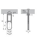 HETTICH Schrankrohrmittelträger für ovale Schrankrohre, Distanz 32mm, Ø 15/30mm, Zinkdruckguss vernickelt