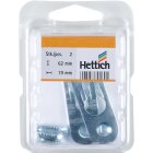 Hettich Universalaufhänger für Linsenkopfschrauben, 62 x 19 x 2 mm, Stahl, 2 Stück