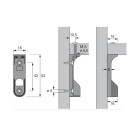 HETTICH Schrankrohrlager mit Sicherungsschraube M6, Ø 15/30mm