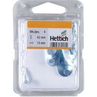 Hettich Universalaufhänger für Linsenkopfschrauben, 42 x 15 x 2 mm, Stahl verzinkt, 4 Stück