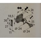 Hettich Zylinder-Aufschraubschloss, Zylinder Ø 19 mm, Türstärke 13 - 20 mm